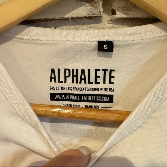 Alphalete tie front tank top black white size small - Picture 4 of 5